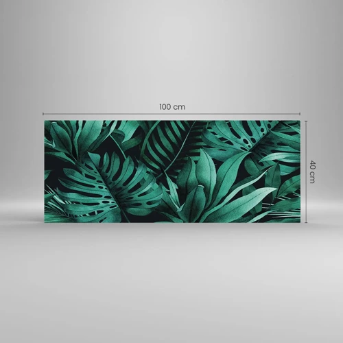 Obraz na szkle - Głębia tropikalnej zieleni - 100x40 cm