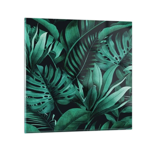 Obraz na szkle - Głębia tropikalnej zieleni - 40x40 cm
