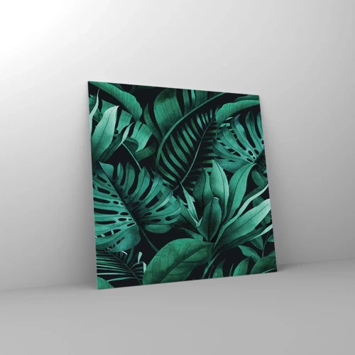 Obraz na szkle - Głębia tropikalnej zieleni - 50x50 cm