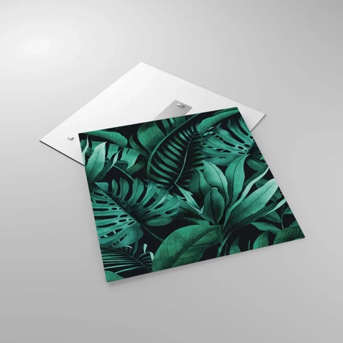 Obraz na szkle - Głębia tropikalnej zieleni - 60x60 cm