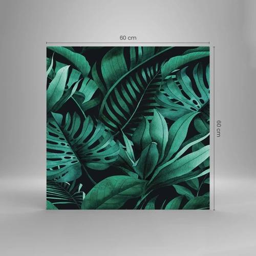 Obraz na szkle - Głębia tropikalnej zieleni - 60x60 cm