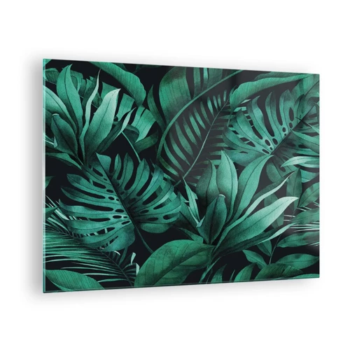 Obraz na szkle - Głębia tropikalnej zieleni - 70x50 cm