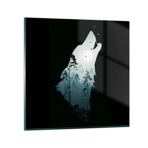 Obraz na szkle - Głos leśnej nocy - 50x50 cm