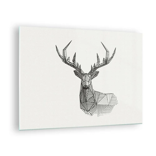 Obraz na szkle - Jeleń w kubistycznym stylu - 70x50 cm