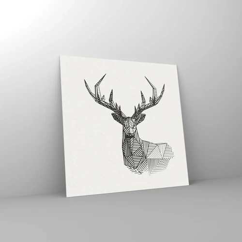 Obraz na szkle - Jeleń w kubistycznym stylu - 70x70 cm