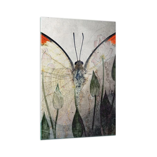 Obraz na szkle - "Kędy się motyl kołysa na trawie" - 70x100 cm