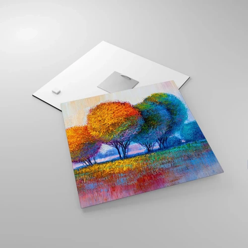 Obraz na szkle - Kępa rzęsistych barw - 30x30 cm