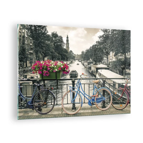 Obraz na szkle - Kolory amsterdamskiej ulicy - 70x50 cm