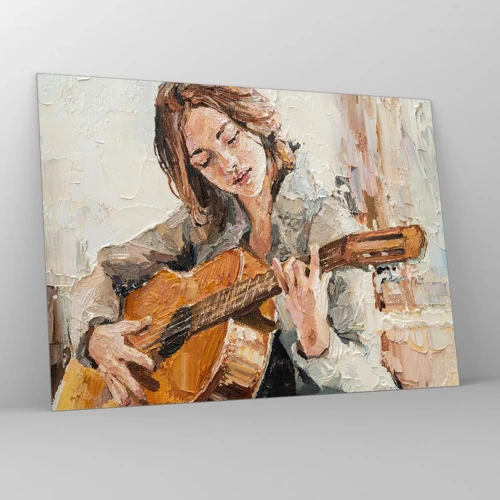 Obraz na szkle - Koncert na gitarę i dziewczęce serce - 70x50 cm