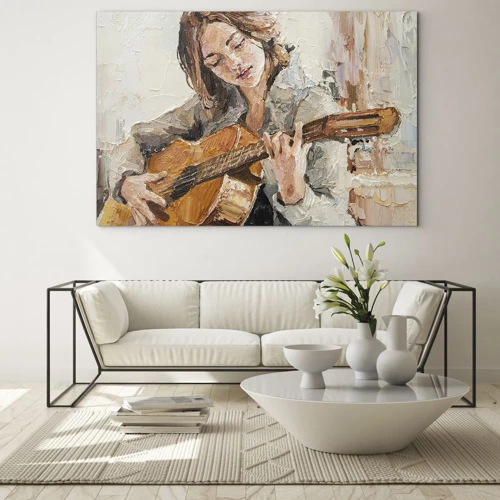 Obraz na szkle - Koncert na gitarę i dziewczęce serce - 70x50 cm