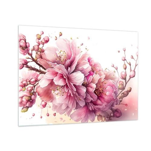 Obraz na szkle - Kwiat kwitnącej wiśni - 70x50 cm