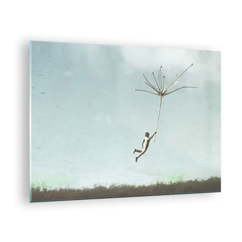 Obraz na szkle - Latawce, dmuchawce, wiatr - 70x50 cm