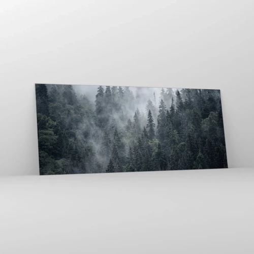 Obraz na szkle - Leśny świt - 120x50 cm