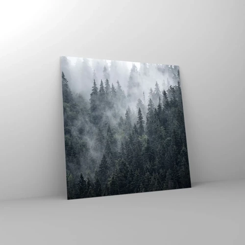 Obraz na szkle - Leśny świt - 30x30 cm