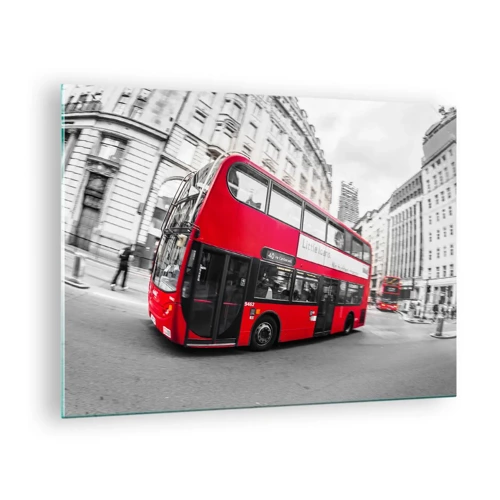 Obraz na szkle - Londyn tradycyjnie - by bus - 70x50 cm