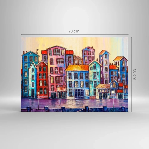 Obraz na szkle - Miasto jak z bajki - 70x50 cm