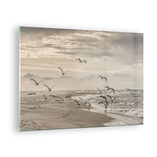 Obraz na szkle - Morza szum, ptaków śpiew - 70x50 cm