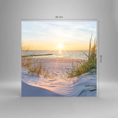 Obraz na szkle - Morza szum, ptaków śpiew, dzika plaża pośród traw… - 30x30 cm