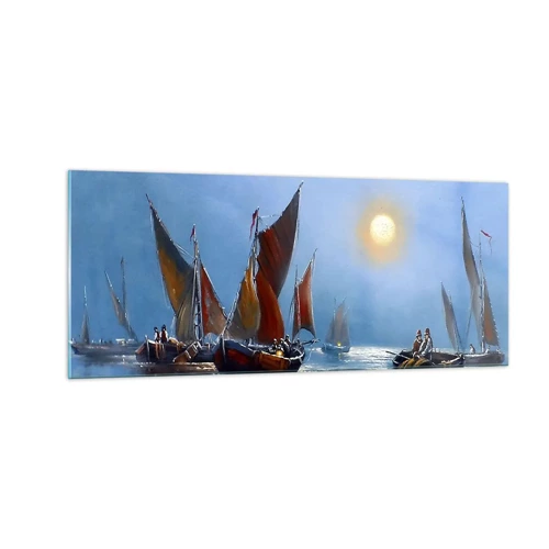 Obraz na szkle - Nocny połów - 100x40 cm