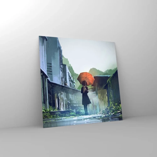 Obraz na szkle - Ożywczy deszcz - 60x60 cm