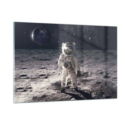 Obraz na szkle - Pozdrowienia z Księżyca - 120x80 cm