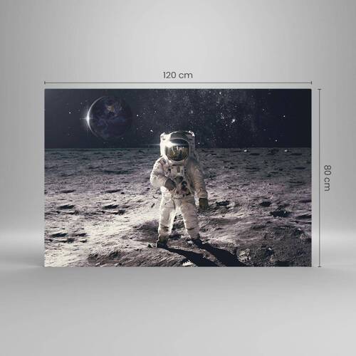 Obraz na szkle - Pozdrowienia z Księżyca - 120x80 cm