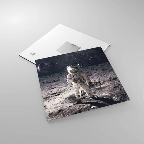 Obraz na szkle - Pozdrowienia z Księżyca - 30x30 cm