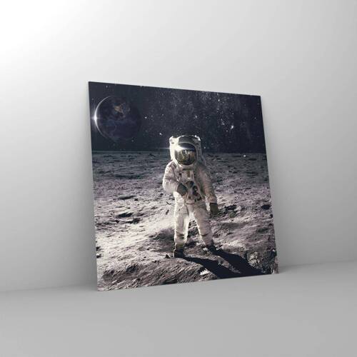Obraz na szkle - Pozdrowienia z Księżyca - 30x30 cm
