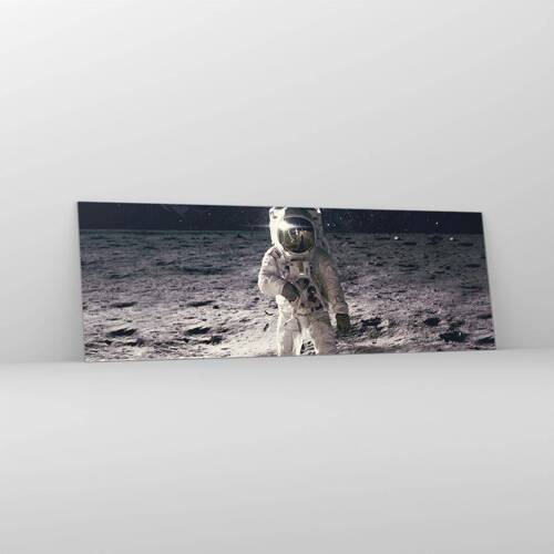 Obraz na szkle - Pozdrowienia z Księżyca - 90x30 cm