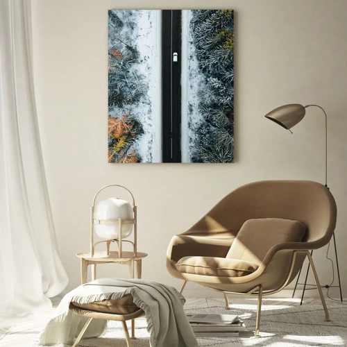 Obraz na szkle - Przeciąć zimowy las - 50x70 cm