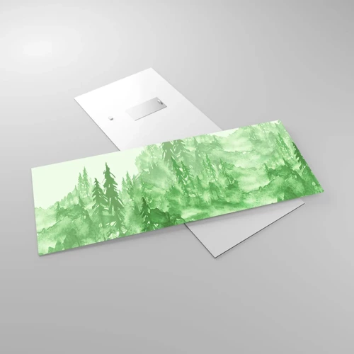 Obraz na szkle - Rozmyty zieloną mgłą - 100x40 cm