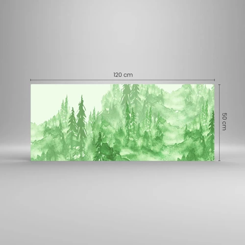 Obraz na szkle - Rozmyty zieloną mgłą - 120x50 cm