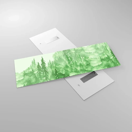 Obraz na szkle - Rozmyty zieloną mgłą - 140x50 cm