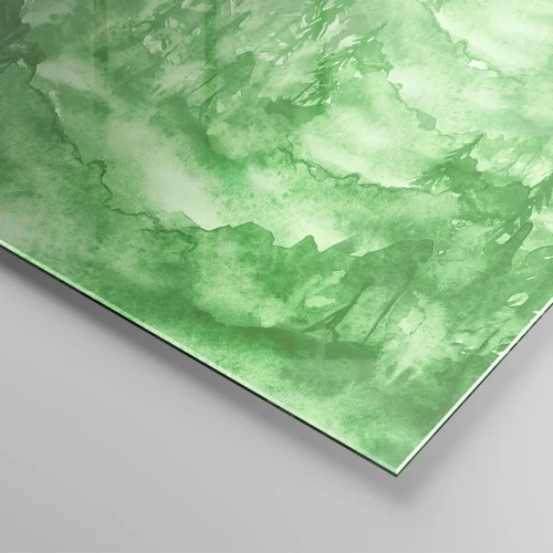 Obraz na szkle - Rozmyty zieloną mgłą - 70x70 cm