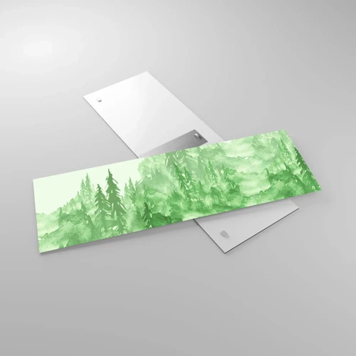 Obraz na szkle - Rozmyty zieloną mgłą - 90x30 cm