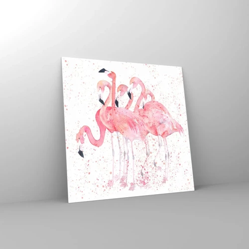 Obraz na szkle - Różowy ansambl - 30x30 cm