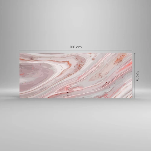 Obraz na szkle - Różowy w płynie - 100x40 cm