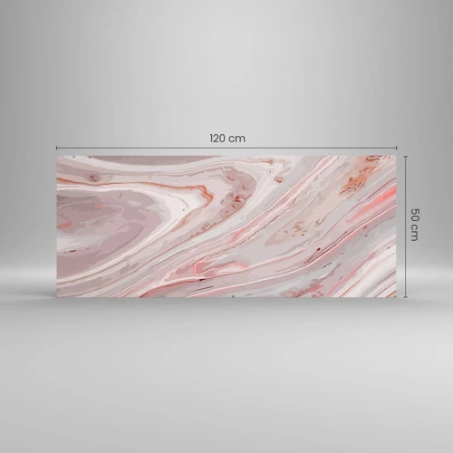 Obraz na szkle - Różowy w płynie - 120x50 cm