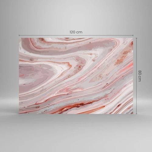 Obraz na szkle - Różowy w płynie - 120x80 cm