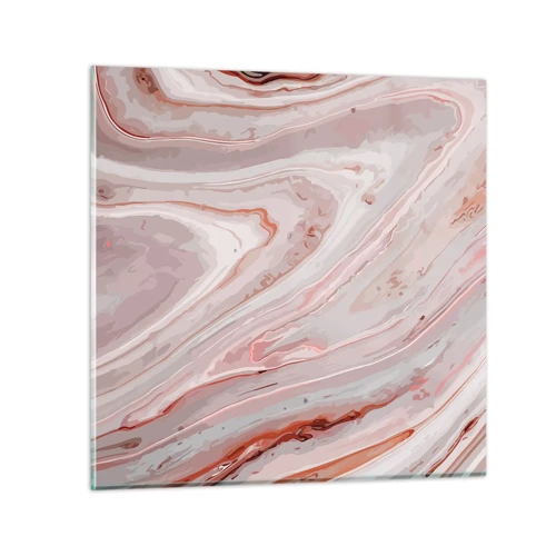 Obraz na szkle - Różowy w płynie - 50x50 cm