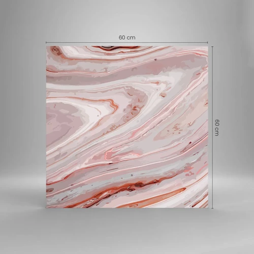 Obraz na szkle - Różowy w płynie - 60x60 cm