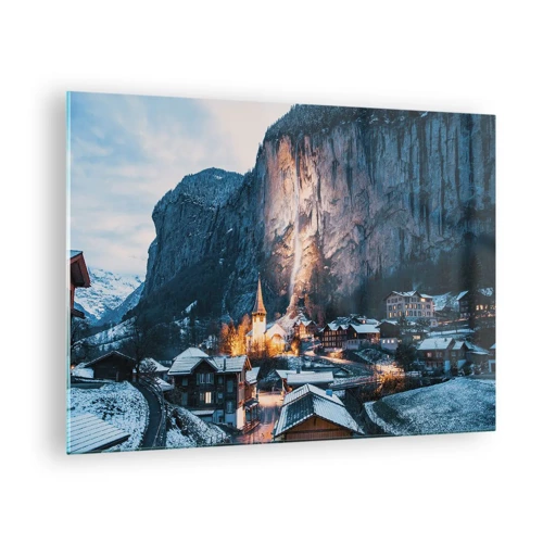 Obraz na szkle - Świetlisty duch zimy - 70x50 cm