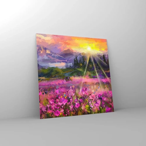 Obraz na szkle - W dolinie pod opieką słońca - 40x40 cm