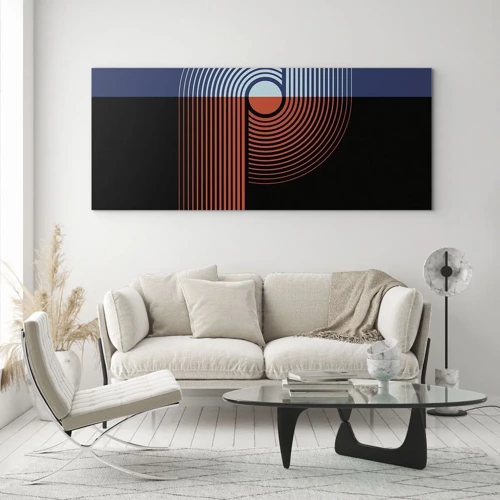 Obraz na szkle - W geometrycznym uścisku - 100x40 cm