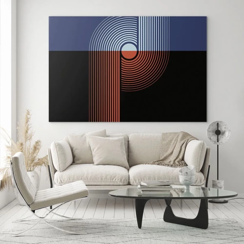 Obraz na szkle - W geometrycznym uścisku - 120x80 cm