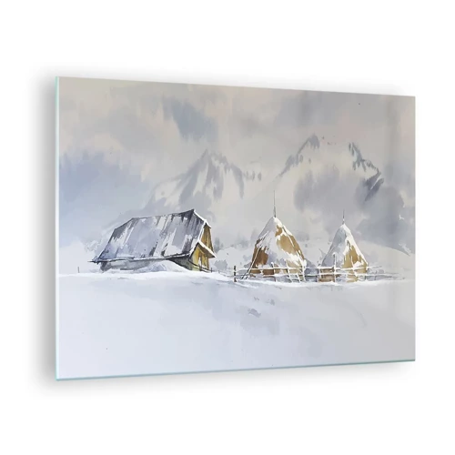 Obraz na szkle - W śnieżnej kotlinie - 70x50 cm