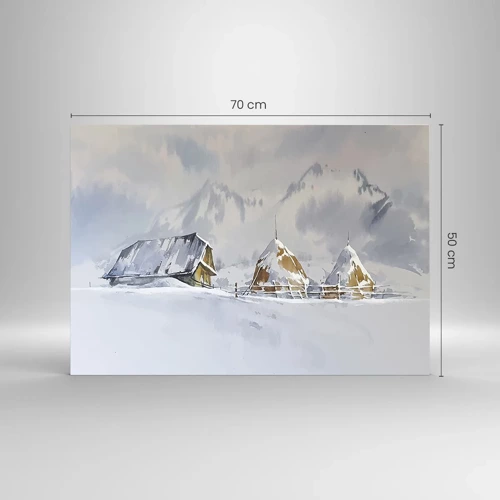 Obraz na szkle - W śnieżnej kotlinie - 70x50 cm