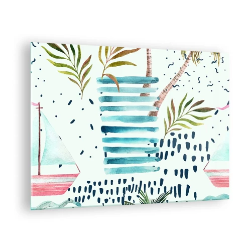 Obraz na szkle - Wakacje pod palmami - 70x50 cm