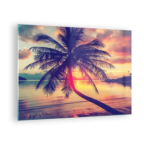 Obraz na szkle - Wieczór pod palmami - 70x50 cm