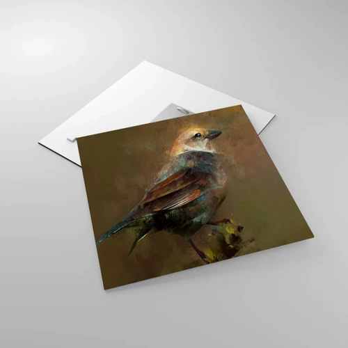 Obraz na szkle - Wróbelek, ptaszyna niewielka - 40x40 cm